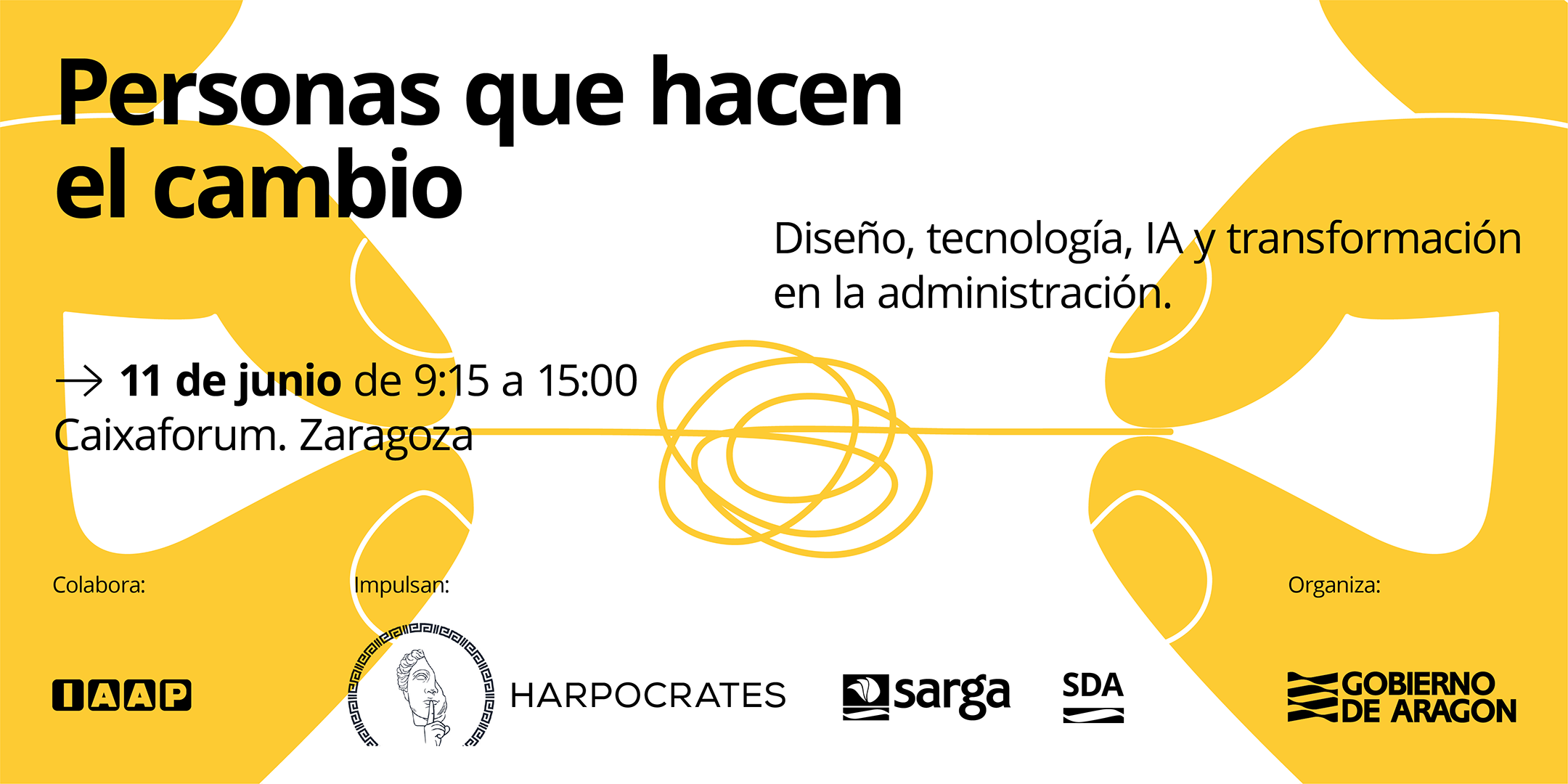 Cartel del evento personas que hacen el cambio
